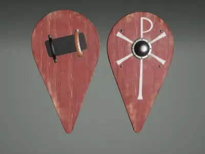 Byzantine Shields Low-poly 3D model