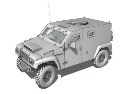 Auverland Panhard PVP - Army 3D model