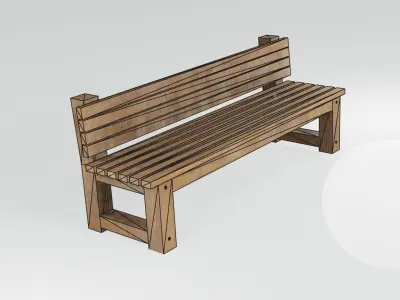 Bench - game model Low-poly 3D model