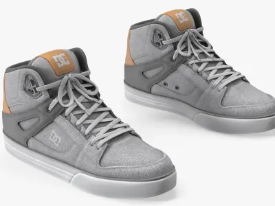DC Casual Skate Sneakers Light Gray 3D model