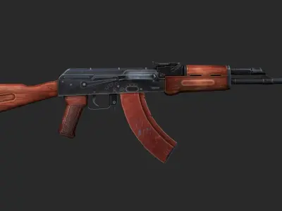 AKM Assault Rifle - Low Poly Game Ready Low-poly 3D model