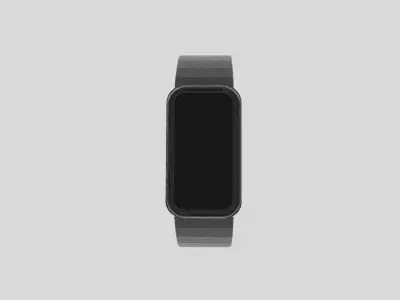 3D Realistic Smartwatch Model with Black Strap Low-poly 3D model