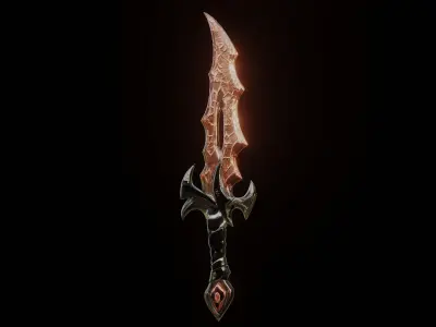 Fantasy Game Ready Dagger Low Poly PBR Low-poly 3D model