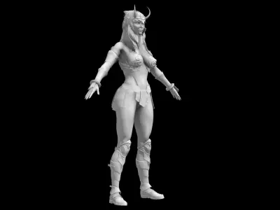 Valkyrie female character in armor 3D model