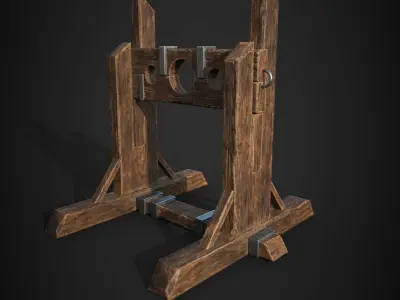 medieval pillory Low-poly 3D model