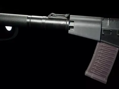 PBR - ASVAL Assault Rifle - Game-Ready 3D Asset Low-poly 3D model