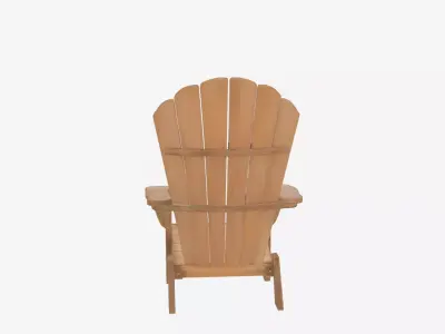Natural Cedar Adirondack Chair Detailed 3D Model 3D model