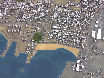 Jubail - 3D City Low-poly 3D model