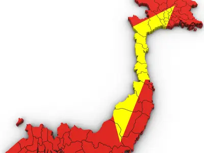 3d Political Map of Vietnam 3D model