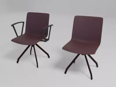 SHILA - Reception chair with 4-star base - Free 3D model