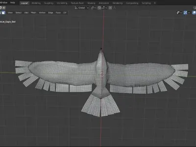 Eagle base mesh Low-poly 3D model