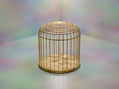 Gold Cage Free low-poly 3D model