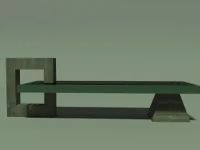 park bench Free low-poly 3D model 5