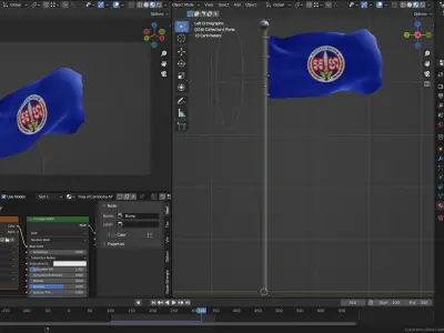 Animated Cambodia Flags 3D model
