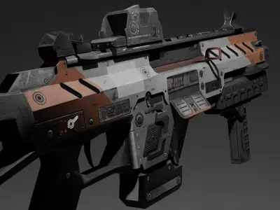 Sci-fi Submachine Gun  Game Ready  - CAR Low-poly 3D model