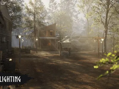 Modular Town Low-poly 3D model