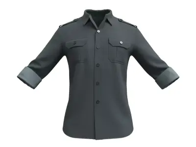 Military Shirt V2 - Marvelous Designer 3D model 3D model