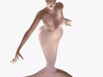 Mermaid Low-poly 3D model