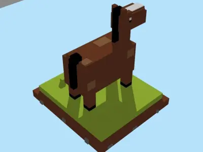 VOXEL HORSE - MODEL 1 Low-poly 3D model