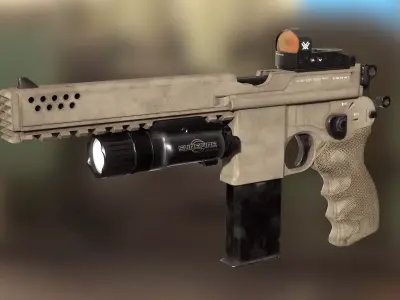 Mauser C96 Sand Tacticool Low-poly 3D model