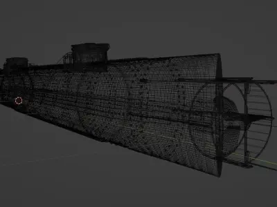 1864 Hunley Submarine 3D model