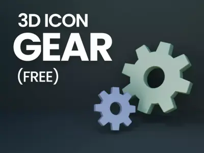 Gear Icon Low Poly Free low-poly 3D model