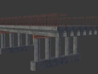 concrete bridge blocks 3D model
