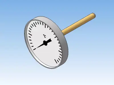 Thermometer d100 mm in a sleeve L100 mm 3D model