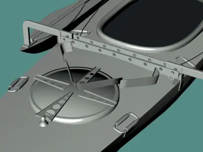 Aluminium canoe kayak - historical 3D model