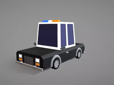 Low-Poly Police Car Low-poly 3D model