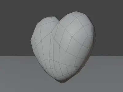 Heart Simple - Hand Painted Free 3D model