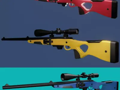 Super Pack 5 Guns 3D model