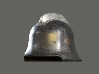 German firefighter Helmet Low-poly 3D model