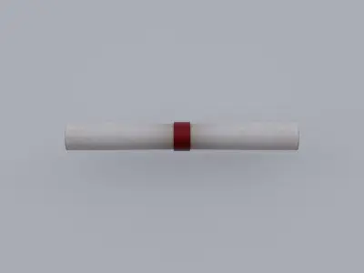 Scroll cigarette with stripe 3D model