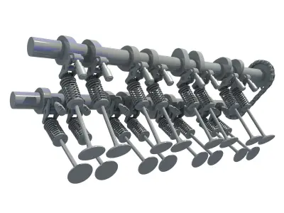 Camshaft and Engine Valves 3D model