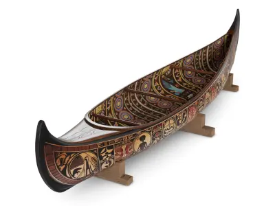 Canoe Low-poly 3D model