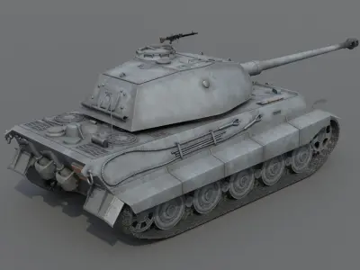 Panzerkampfwagen Tiger Ausf B P Heavy Tank Low-poly 3D model