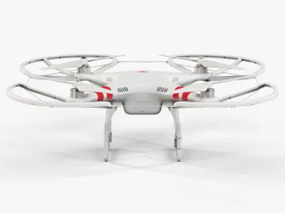 DJI Phantom 2 Quadcopter with Propeller Guard Low-poly 3D model