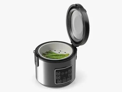 Electric Multicooker With Asparagus 3D model