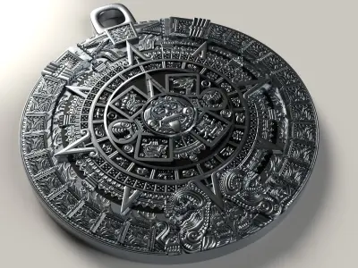 Aztec sun calendar Piedra del Sol 3D print model