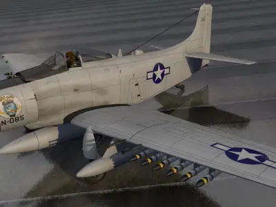 Douglas A-1H or AD-6 Skyraider 3D model