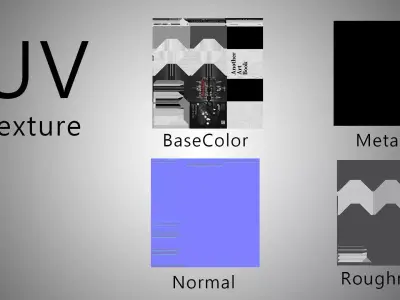 Realistic Modern Art Books Stack - MorisonDesign 4K PBR Free 3D model
