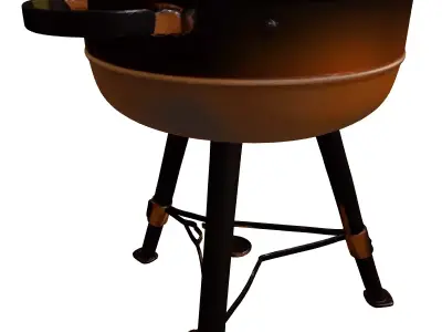 Rustic Outdoor Metal Fire Pit 3D model
