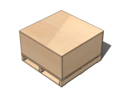 Box Wooden Pallet de Madeira com Caixa 3D model