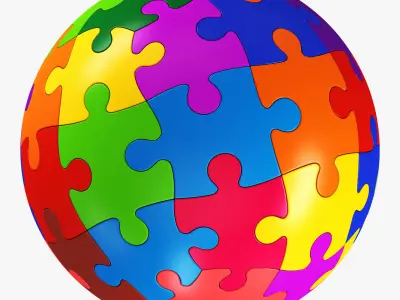 Colored Sphere Puzzle v 3 3D model