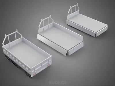 3 MODE DROP SIDE BED BODY GATE DOOR PICKUP TRUCK WIDE DECK CAR 3D model
