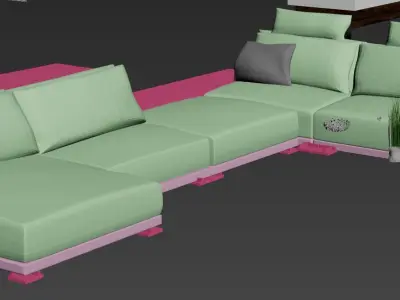 MULTIPLE LIVING ROOM SCENE AND ELEMENTS Free 3D model