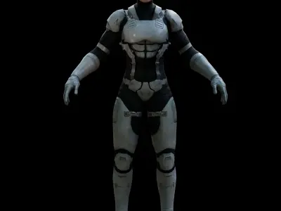 Sci fi girl2 Low-poly 3D model