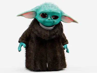 BABY YODA  Rigged for Unreal Engine - Unity - MIXAMO  3D model
