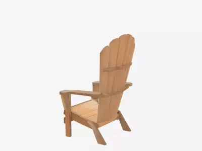 Natural Cedar Adirondack Chair Detailed 3D Model 3D model
